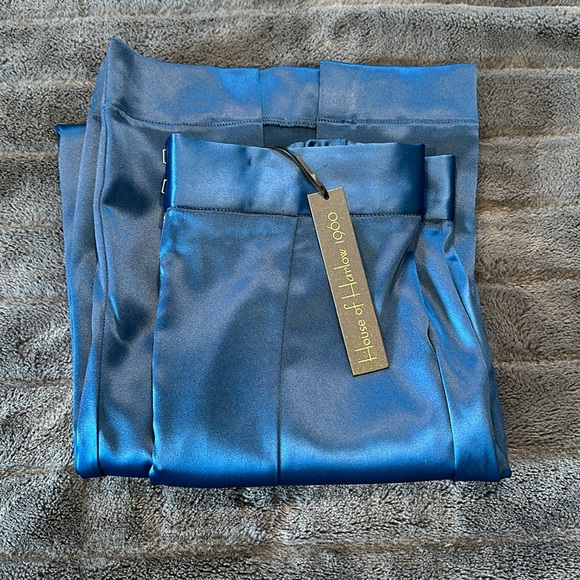 NWT house of Harlow 1960 satin wide leg pants size small - Picture 8 of 9